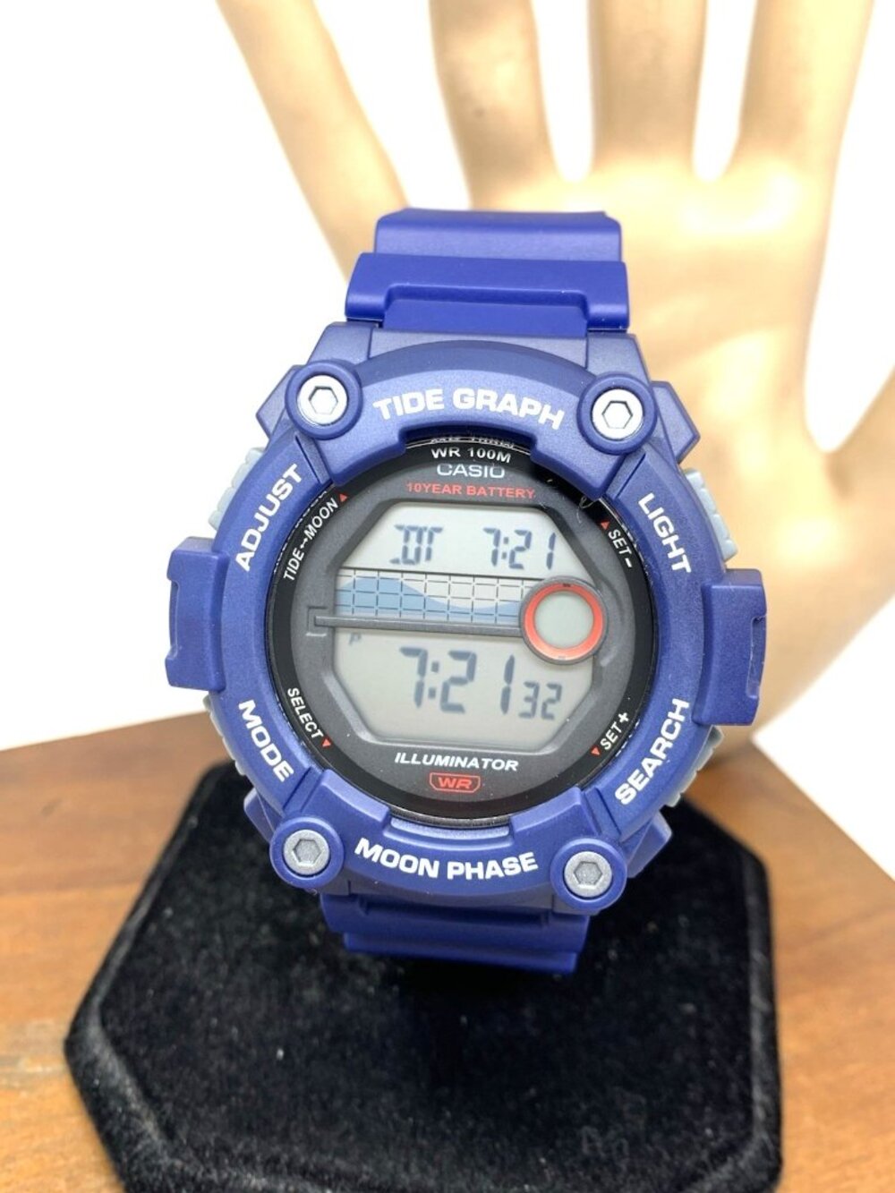 Casio Men's Watch WS1300H Tide Graph Moon Phase Quartz Blue Resin Digital 3507